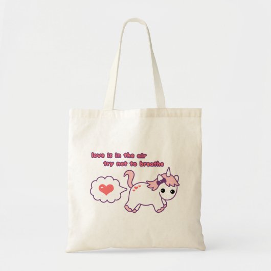 Cute Valentijn Unicorn Tote Bag (Voorkant)