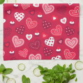 Cute Valentijns harten patroon Theedoek (Gevouwen)