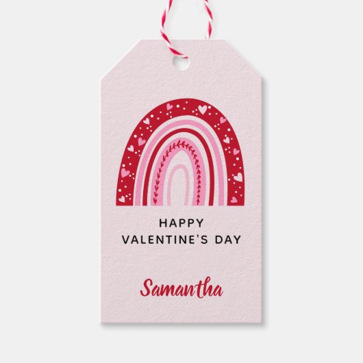 Cute Valentijns Rainbow Personated Cadeaulabel (Voorkant)