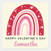 Cute Valentijns Rainbow Personated Vierkante Sticker (Voorkant)