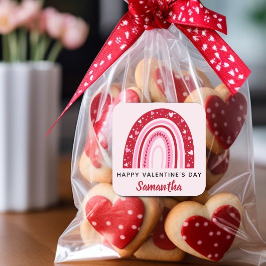 Cute Valentijns Rainbow Personated Vierkante Sticker