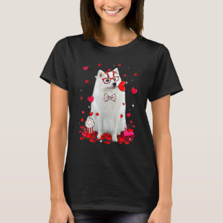 Cute Valentijnsdag Amerikaanse Eskimo-hond Hart Co T-shirt