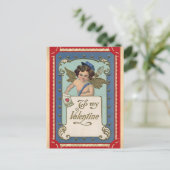 Cute  Valentijnsdag Angel Cherub Letter Briefkaart (Staand voorkant)