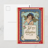 Cute  Valentijnsdag Angel Cherub Letter Briefkaart (Voorkant / Achterkant)