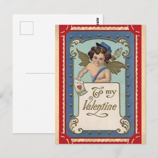 Cute  Valentijnsdag Angel Cherub Letter Briefkaart (Voorkant / Achterkant)