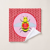 Cute Valentijnsdag Bee Bad Handdoek (Wasdoekje)