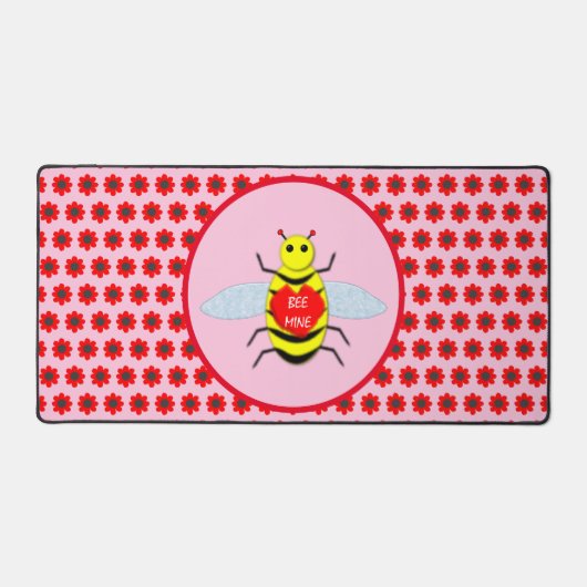 Cute Valentijnsdag Bee Bureaumat (Voorkant)