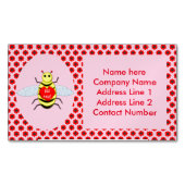Cute Valentijnsdag Bee Custom Magnetisch Visitekaartje (Voorkant)