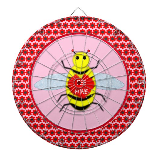 Cute Valentijnsdag Bee Dartbord (Voorkant)