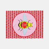 Cute Valentijnsdag Bee Fleece Deken (Voorkant (Horizontaal))