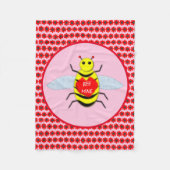 Cute Valentijnsdag Bee Fleece Deken (Voorkant)