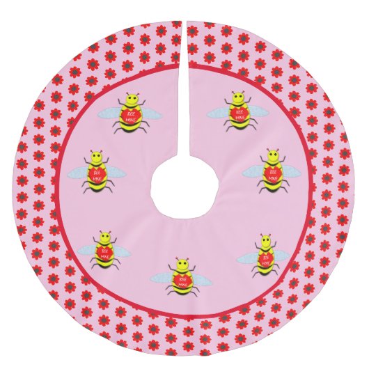 Cute Valentijnsdag Bee Kerstboom Rok (Voorkant)