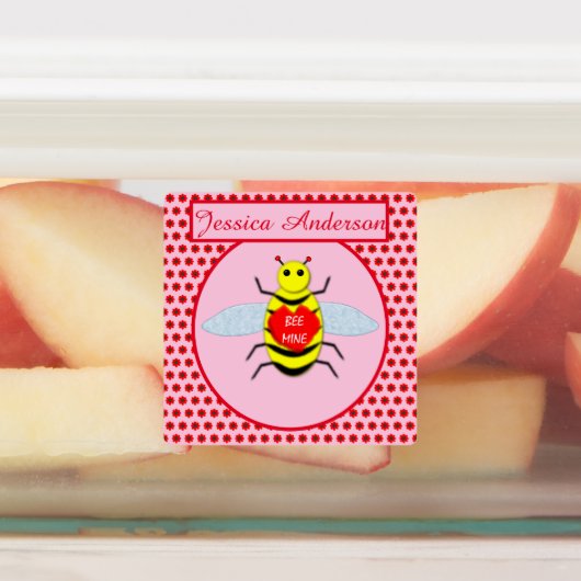 Cute Valentijnsdag Bee Labels (Aangebracht)