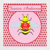 Cute Valentijnsdag Bee Labels (Design 1)