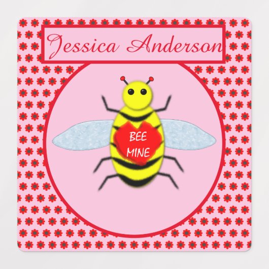 Cute Valentijnsdag Bee Labels (Design 2)
