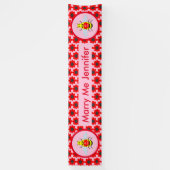 Cute Valentijnsdag bee marry me proposal Spandoek (Verticaal)