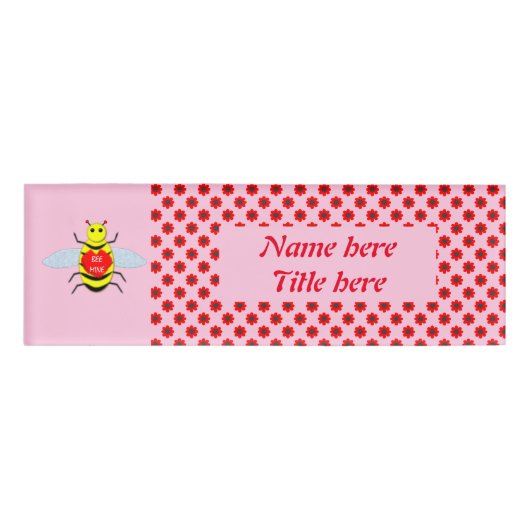 Cute Valentijnsdag Bee Naambadge (Voorkant)