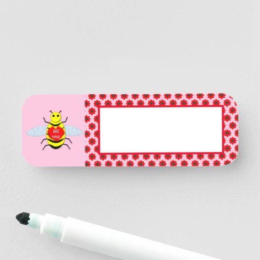 Cute Valentijnsdag Bee Naamplaatje (In situ)
