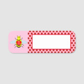 Cute Valentijnsdag Bee Naamplaatje (Voorkant)