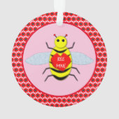 Cute Valentijnsdag Bee Ornament (achterkant)