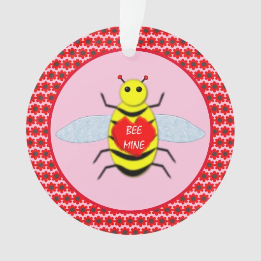 Cute Valentijnsdag Bee Ornament (voorkant)