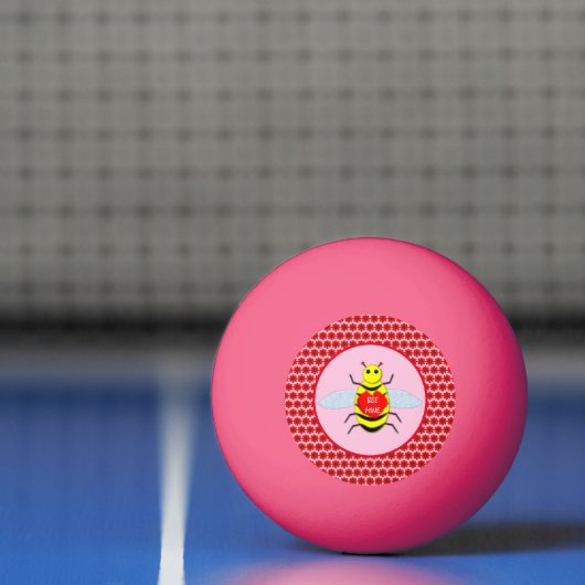 Cute Valentijnsdag Bee Pingpongbal (Net)