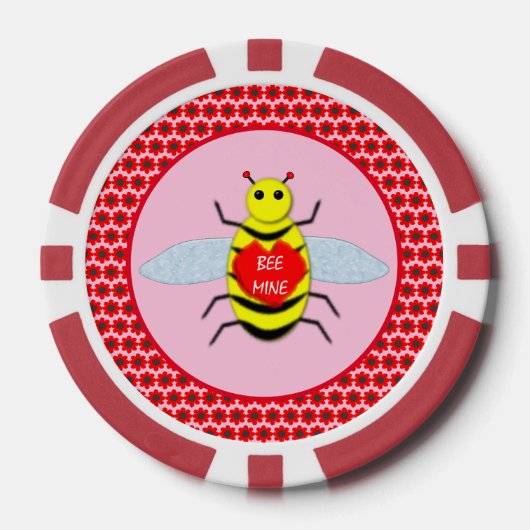 Cute Valentijnsdag Bee Poker Chips (Voorkant)
