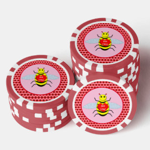 Cute Valentijnsdag Bee Poker Chips