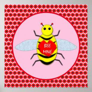 Cute Valentijnsdag Bee Poster