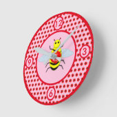 Cute Valentijnsdag Bee Ronde Klok (Hoek)