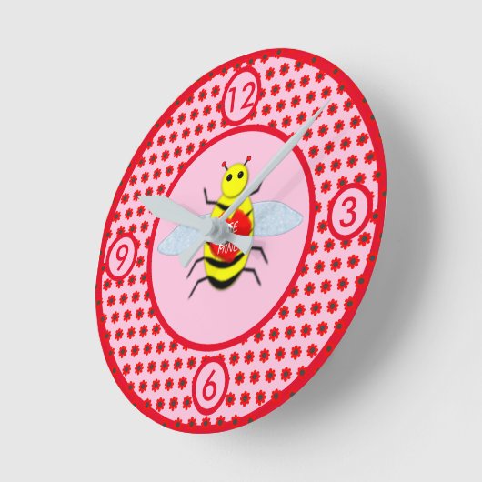 Cute Valentijnsdag Bee Ronde Klok (Hoek)