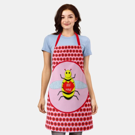 Cute Valentijnsdag Bee Schort (Gedragen)