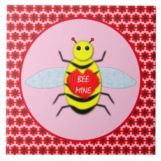 Cute Valentijnsdag Bee Tegeltje (Voorkant)