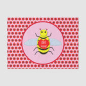 Cute Valentijnsdag Bee Tissuepapier (Voorkant)