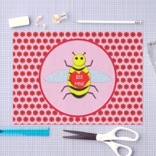 Cute Valentijnsdag Bee Tissuepapier (Craft)