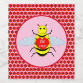 Cute Valentijnsdag Bee Wijn Etiket (Enkel label)