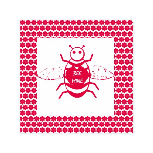 Cute Valentijnsdag Bee Zelfinktende Stempel (Design)