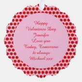 Cute Valentijnsdag Bij Custom Ornament Kaart (Achterkant)