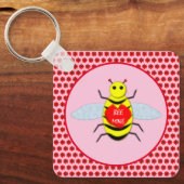 Cute Valentijnsdag Bij Custom Sleutelhanger (Voorkant)