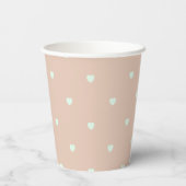 Cute Valentijnsdag Blush Pink Heart Patroon Papieren Bekers (Achterkant)