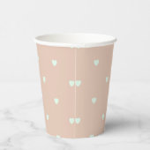 Cute Valentijnsdag Blush Pink Heart Patroon Papieren Bekers (Rechts)