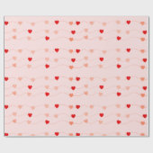 Cute Valentijnsdag Blush Pink Red Hearts Cadeaupapier (Vlak)