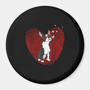 Cute Valentijnsdag Boston Terrier Graphic Heart Magneet