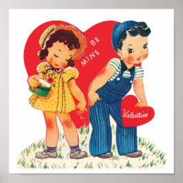  Cute Valentijnsdag, Boy and Girl Hearts Poster