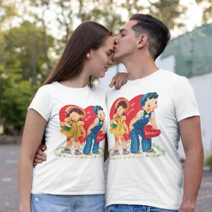  Cute Valentijnsdag, Boy and Girl Hearts T-shirt