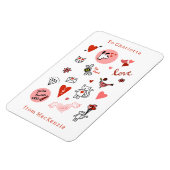 Cute Valentijnsdag Cat Cartoon Magneet (Linkerzijde)