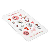 Cute Valentijnsdag Cat Cartoon Magneet (Rechterzijde)