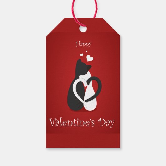 Cute Valentijnsdag Cats Love Cadeaulabel (Voorkant)