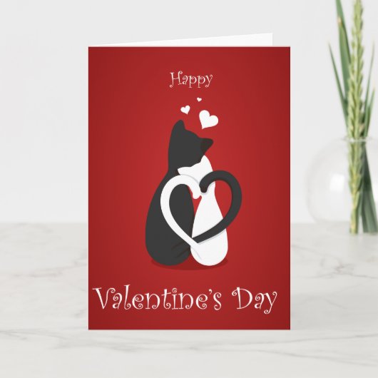 Cute Valentijnsdag Cats Love Feestdagen Kaart (Voorkant)