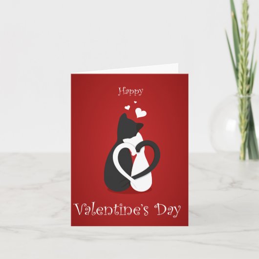 Cute Valentijnsdag Cats Love Feestdagen Kaart (Voorkant)